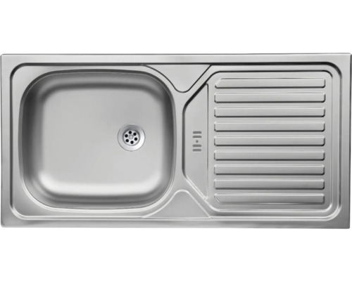 Spüle aus Edelstahl mit Abtropffläche