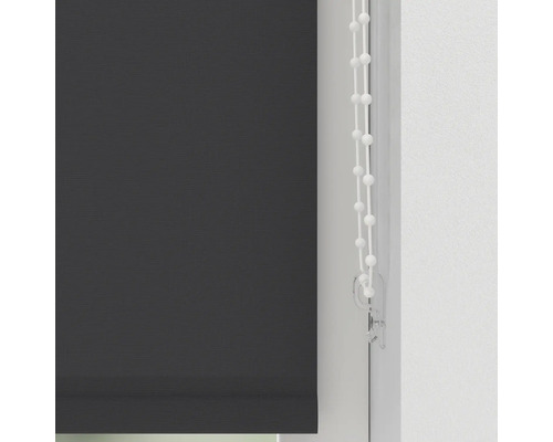 Dunkelgraues Rollo mit Kettenzug zur Fensterdekoration