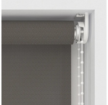 Graues Rollo mit Kettenzug zur Fensterdekoration