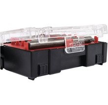 Bohrerset in schwarzer Kunststoffbox mit transparentem Deckel