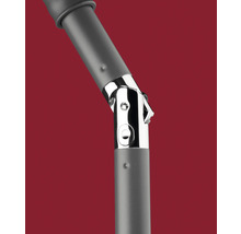 Detailaufnahme des neigbaren Schirms mit Metallelementen