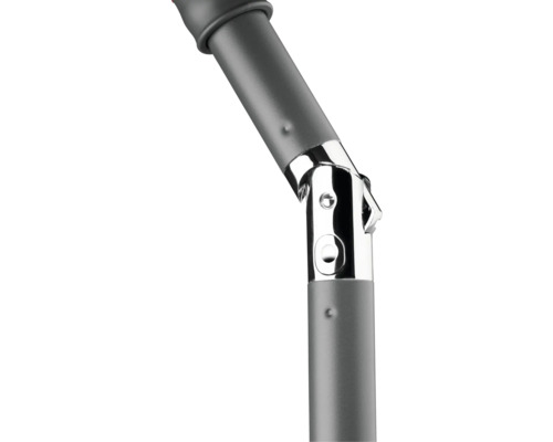 Detailaufnahme eines Sonnenschirmmastes mit Knickvorrichtung