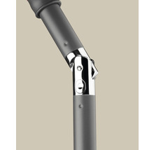 Detailaufnahme von einem Sonnenschirm mit Knickvorrichtung.