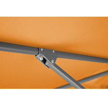 Detailansicht des Gestells und des Stoffdachs eines Pavillons