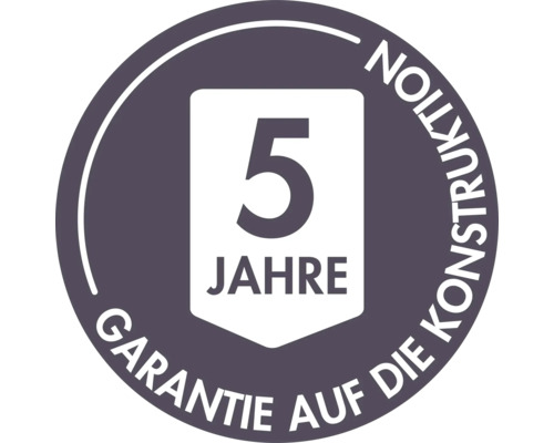 Fünf Jahre Garantie auf die Konstruktion