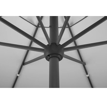 Detailaufnahme des Gestells eines Sonnenschirms