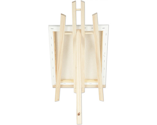 Staffelei aus Holz mit Leinwand