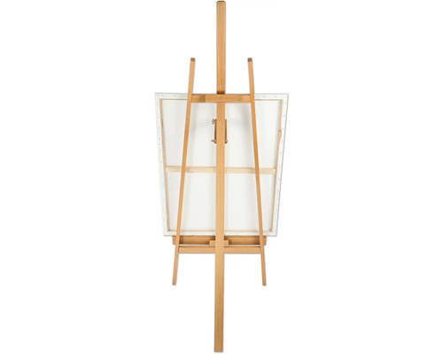 Holzstaffelei mit Leinwand von hinten