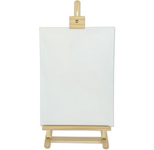 Staffelei aus Holz mit Leinwand