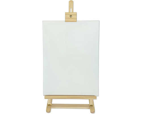 Staffelei aus Holz mit Leinwand