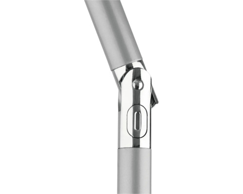 Detailaufnahme eines Lampenarms mit verstellbarem Gelenk aus Metall