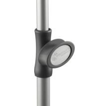 Schneider Schirme Logo auf einem Sonnenschirmständer.