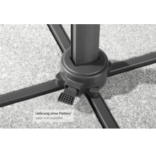 Schirmständerfuß mit vier Füßen zur Beschwerung mit Platten