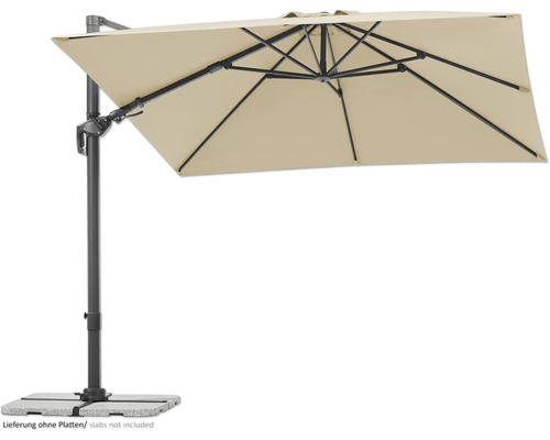 Freiarm-Sonnenschirm mit rechteckigem Schirm und stabilem Standfuß