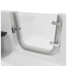 Begehbare Badewanne mit Glastür