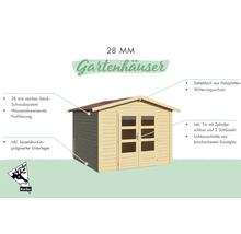 Gartenhaus mit Satteldach aus Holz und Doppeltür