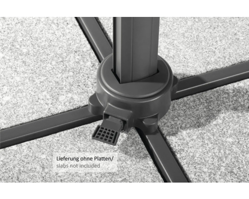 Schirmständerfuß aus Metall mit Feststellschraube, ohne Platten