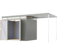 Gartengeräteschuppen mit Vordach für zusätzlichen Stauraum