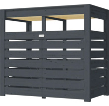 Mülltonnenbox aus Holz für zwei Mülltonnen