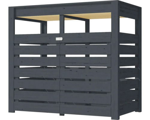 Mülltonnenbox aus Holz für zwei Mülltonnen