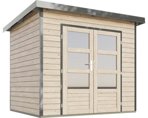 Holzgartenhaus mit Doppeltür und Fenster