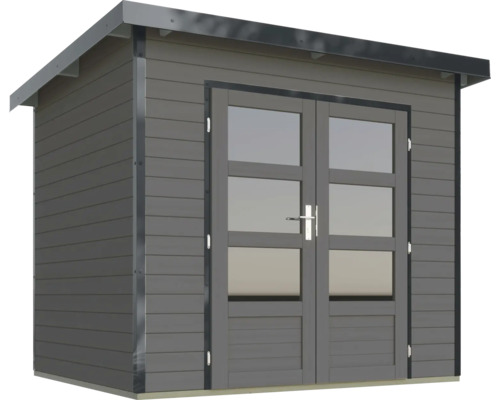 Holzgartenhaus mit Doppeltür und Fenstern