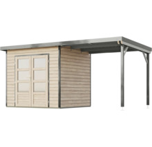 Gartenhaus aus Holz mit angebautem Carport