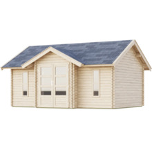 Holzgartenhaus mit Doppeltür und Dachschindeln