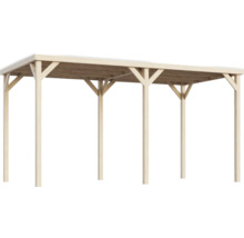 Holz Carport mit rechteckiger Dachkonstruktion und stabilen Pfosten