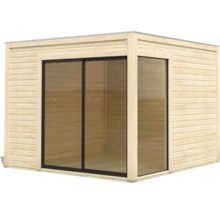 Holz Gartenhaus mit Glasschiebetür