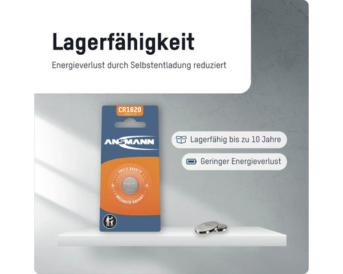 Ansmann CR1620 Lithium Knopfzelle im Blisterpack