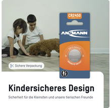 Ansmann CR2450 Lithium Batterie mit kindersicherer Verpackung