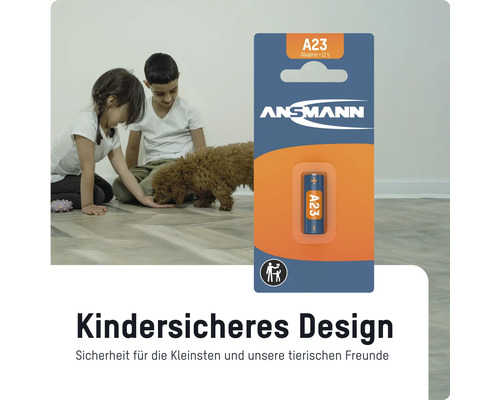 Ansmann A23 Alkaline Batterie im kindersicheren Design