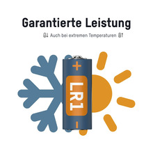 LR1 Batterie für garantierte Leistung auch bei extremen Temperaturen
