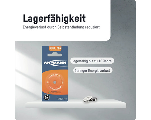 Ansmann Knopfzelle SR60 364 in Verpackung