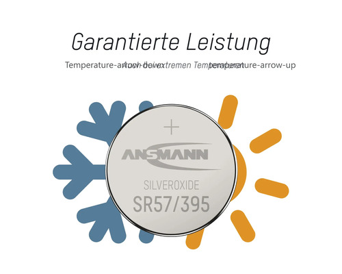 Ansmann Silberoxid Knopfzelle SR57/395 für Geräte mit garantiert hoher Leistung