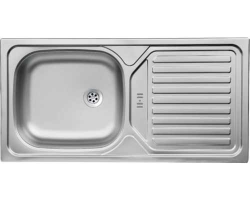 Spülbecken aus Edelstahl mit Abtropffläche