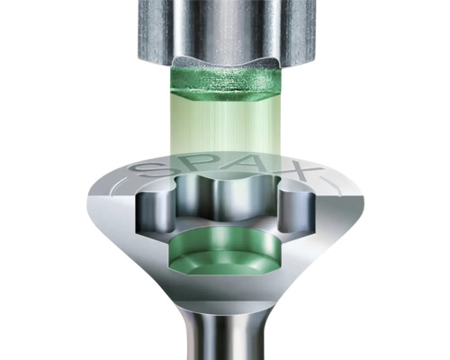 Detailaufnahme einer Schraube mit Senkkopf und Innensternaufnahme