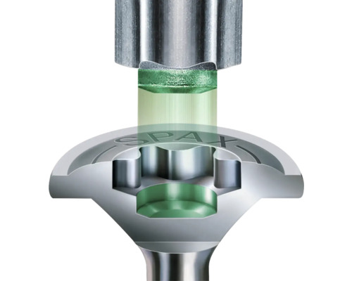 Querschnitt einer Schraube mit Schraubendreher