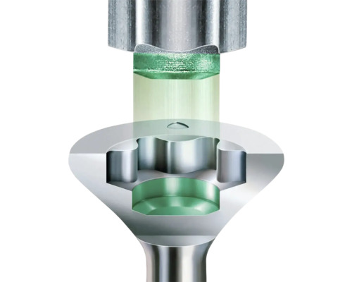 Nahaufnahme einer Schraube mit Innenvielzahnkopf