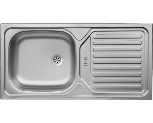 Spülbecken aus Edelstahl mit Abtropffläche