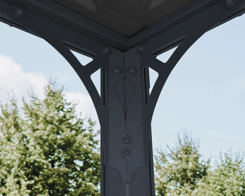 Detailansicht der Konstruktion eines Gartenpavillons