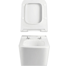 Weißes Wand-Tiefspül-WC mit offenem WC-Sitz