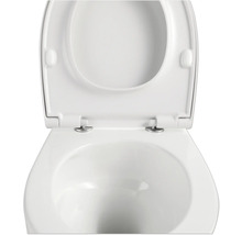 Weiße Toilette mit offenem Deckel für das Badezimmer