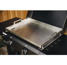 Edelstahl Grillplatte auf einem Gasgrill