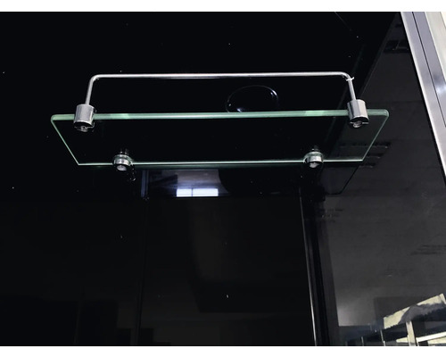 Glasablage mit Metallhalterung für Badezimmer