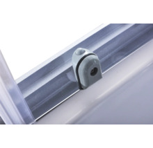 Detailaufnahme einer Duschkabinenbefestigung