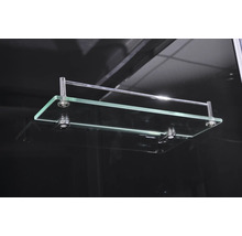 Glasablage mit Metallhalterung zur Wandmontage