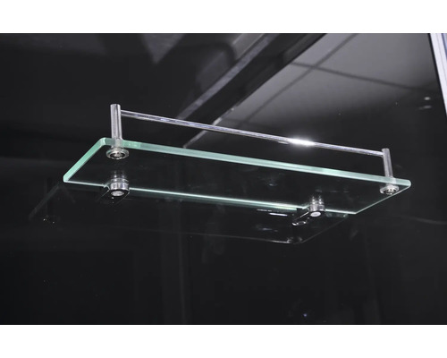 Glasablage mit Metallhalterung zur Wandmontage