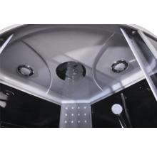 Innenansicht einer Duschkabine mit Kopfbrause und Handbrause